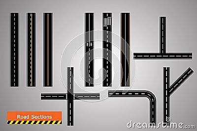 Road icon, Winding curved road ,transportation set Stock Photo