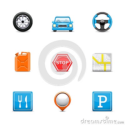 Road icons Vector Illustration