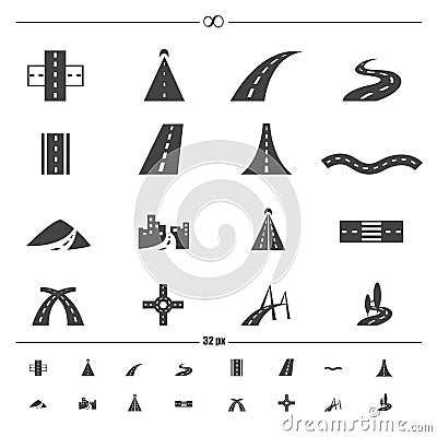 Road icons vector Vector Illustration