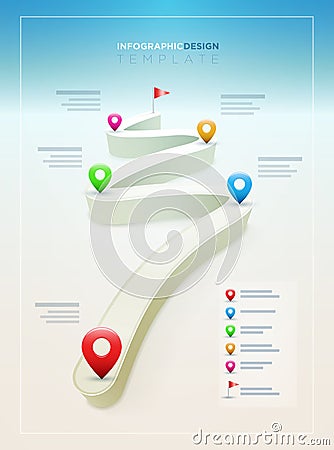 Road Infographic Design Template Vector Illustration