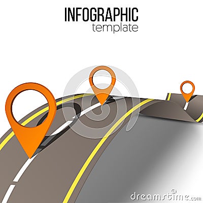 Road infographic Vector Illustration