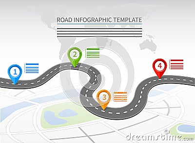 Road infographic template Vector Illustration