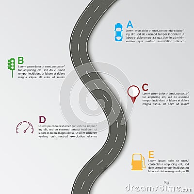 Road infographic template Vector Illustration