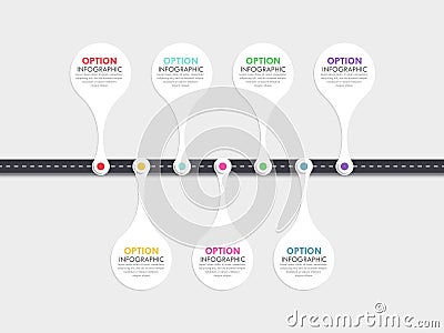 Road infographic template with a phased structure Vector Illustration