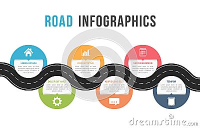 Road Infographics Vector Illustration