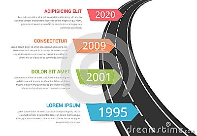 Road Infographics Vector Illustration