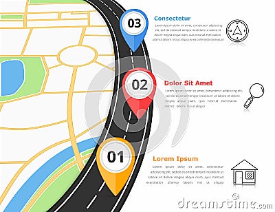 Road Infographics Vector Illustration