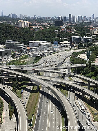 Road intersection in Damansara Stock Photo