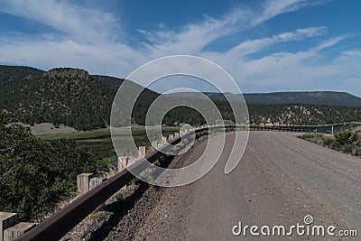 The road between Juniper and Pinon Campgrounds Stock Photo