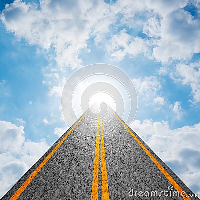 Road to heaven in cloudy sky Stock Photo