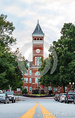 Road leads to Tillman Hall on the Clemson University campus Editorial Stock Photo