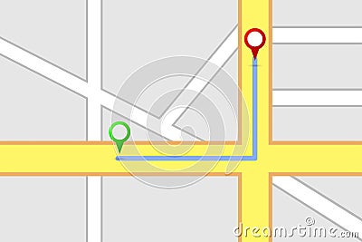 Road Map Destination Route Vector Illustration