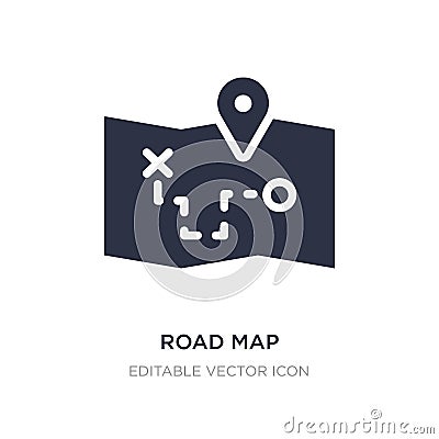 road map icon on white background. Simple element illustration from Travel concept Vector Illustration