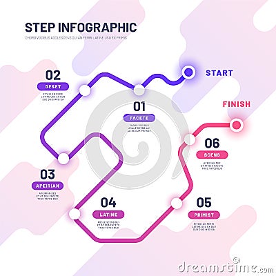 Road map infographic. Journey way and travel, trip abstract graph. Business steps vector infographics Vector Illustration