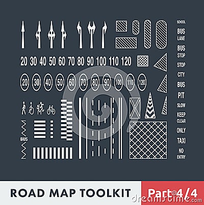 Road Map Toolkit Vector Illustration