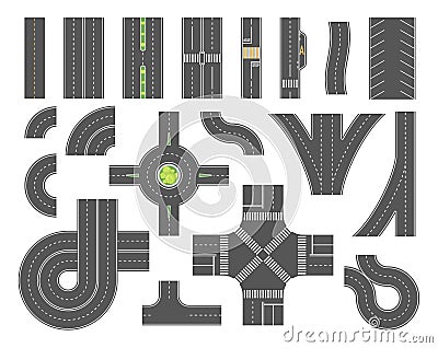 Road map toolkit - set of modern vector city elements Vector Illustration