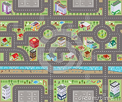 Road map top view 3D Stock Photo