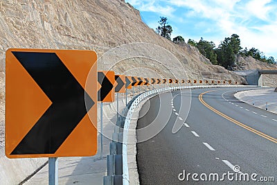Road marking curve Stock Photo