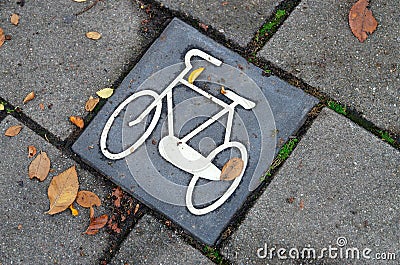 Road marking Cycle Path, Amsterdam, Netherlands Stock Photo