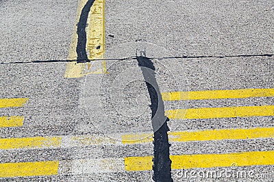Road marking and signs Stock Photo