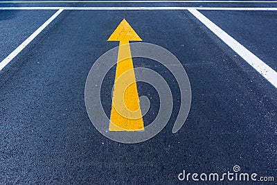 Road Markings Yellow Arrow Sign Direction Stock Photo