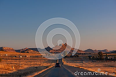 The road from Maseru to Quthing in Lesotho Stock Photo
