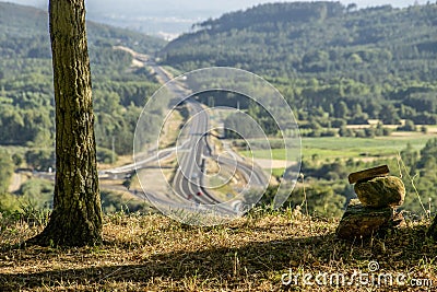 Road from Monforte de Lemos to BÃ³veda in Lugo Stock Photo