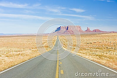 road, Monument Valley National Park, Arizona, USA Stock Photo