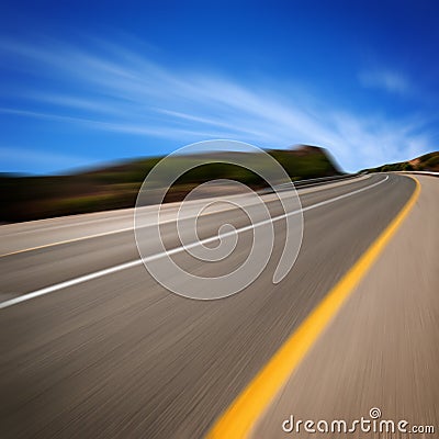 Road in motion Stock Photo