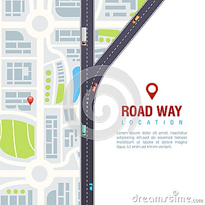 Road Navigation Poster Vector Illustration