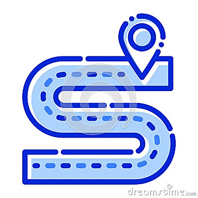 Road navigation, road, navigation, location fully editable vector icon Vector Illustration