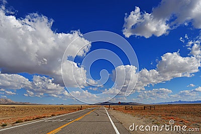 Road in Nevada desert Stock Photo