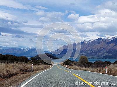 On the Road in New Zealand Stock Photo