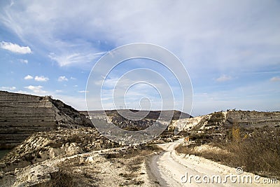 The road between the old forgotten careers Stock Photo