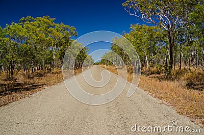 Road in the Outback, Qld. Australia Stock Photo