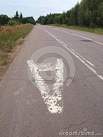 Road and bus stop three Stock Photo