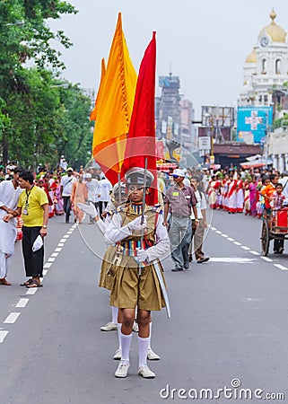 Road Parade for Iskcon Rath Yatra Editorial Stock Photo