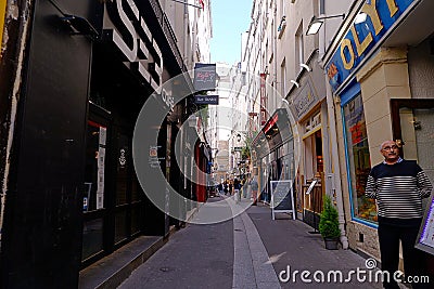 Road with Paris restaurant Editorial Stock Photo