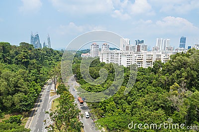 Road Park in Singapore. Stock Photo