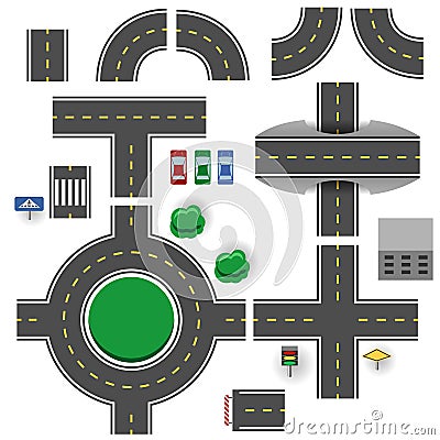 Road parts Vector Illustration