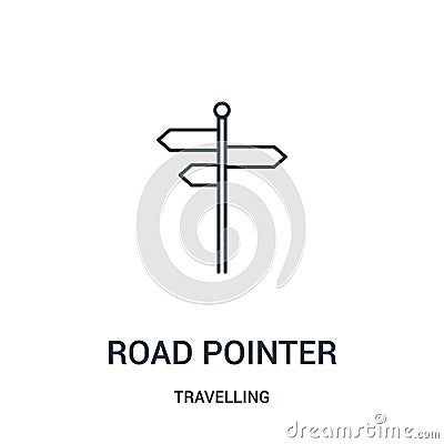 road pointer icon vector from travelling collection. Thin line road pointer outline icon vector illustration. Linear symbol Vector Illustration