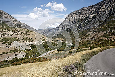 Road through Provo Canyon Stock Photo