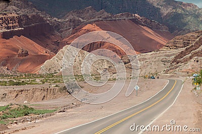 Road through Quebrada de Cafayate valley Stock Photo