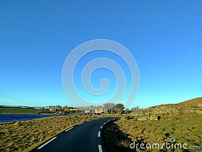 Road, quiet in the land of Norway, west coast Stock Photo