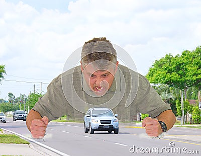 Road rage Stock Photo