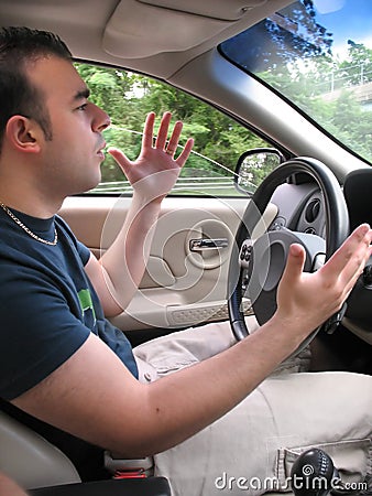 Road Rage Man Stock Photo