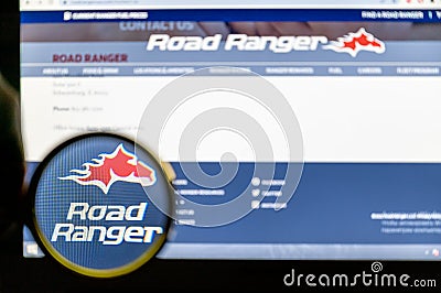 Road Ranger website homepage. Road Ranger chain of travel centers, truck stops and convenience stores in the United States. Editorial Stock Photo