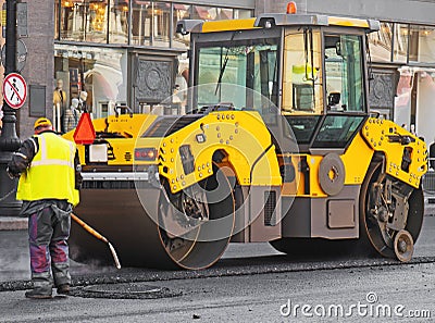Road re-construction. Editorial Stock Photo