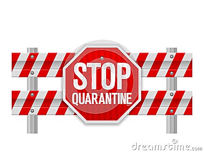 Road safety barrier stop quarantine Vector Illustration