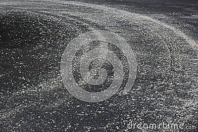 Road Salt for Melting Ice Snow Stock Photo